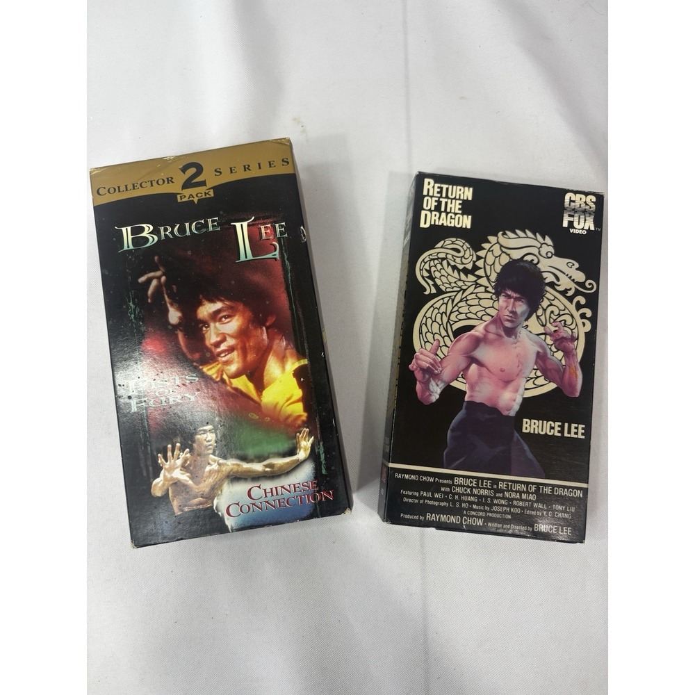 BRUCE LEE Fists Of Fury, Chinese Connection, Return Dragon- VHS Movie Vintage
